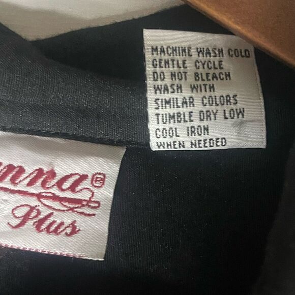 Joanna Plus Vintage Boyfriend Black Button Up Blouse - Picture 10 of 13